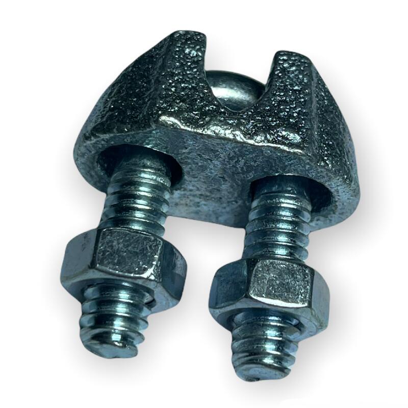 鐵製 鍍鋅 3/16" 分半 鋼索夾 繩索夾 鋼纜夾 固定夾 適用1分鋼索 3mm 一個