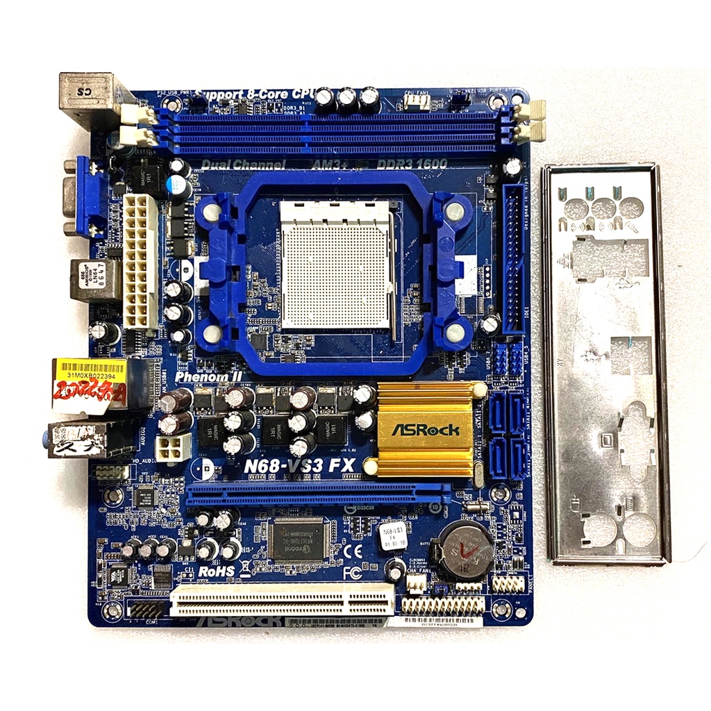 華擎 N68-VS3 FX 主機板 AM3 附擋板