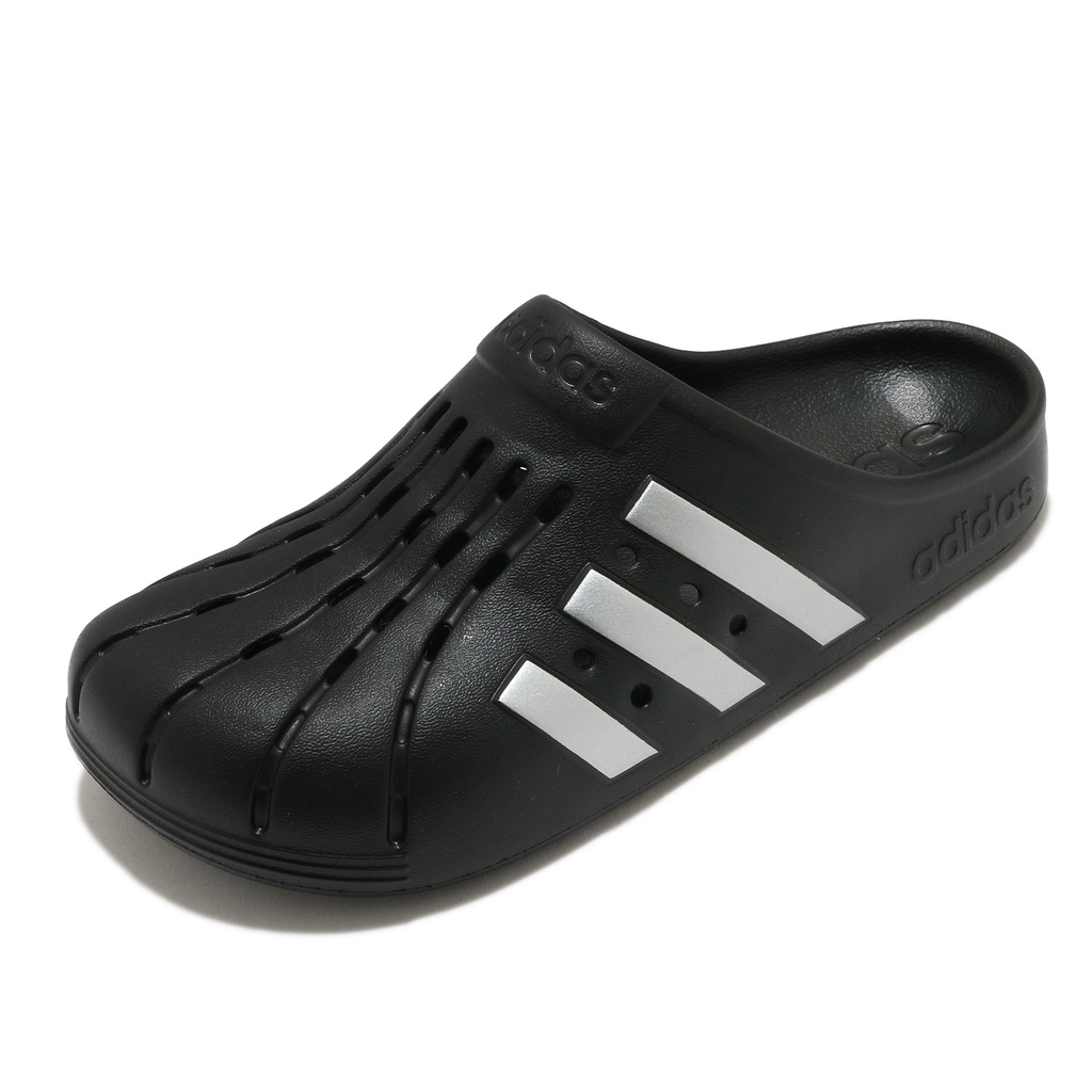 adidas 拖鞋 Adilette Clog 黑 灰 防水 膠鞋 包頭 護趾 愛迪達 男女鞋 【ACS】 FY8969