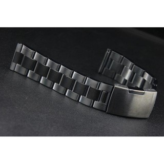 20mm 黑色PVD中光兩側拉砂超值平頭實心三版不鏽鋼錶帶seiko hamilton grar2 華為