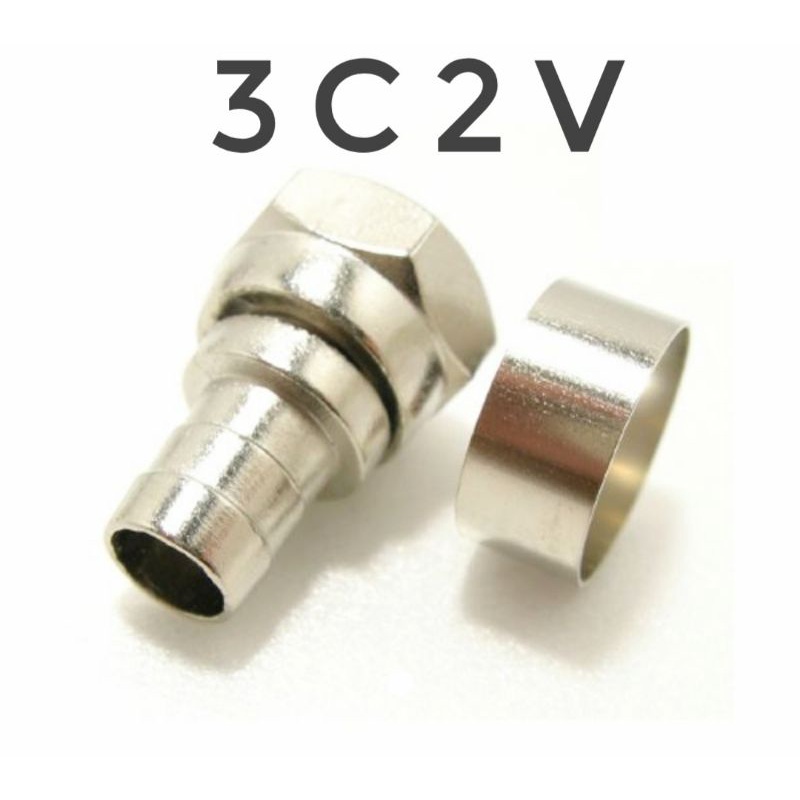 &lt;促銷&gt;3C2V同軸纜線RG58 純銅  同軸電纜接頭 3C頭 夾式 銅圈 套環式 台灣製造