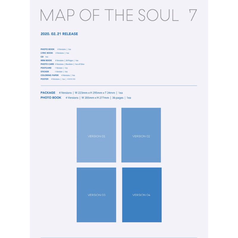 防彈少年團 BTS 專輯 MAP OF THE SOUL 7 空專 含官網特典相框