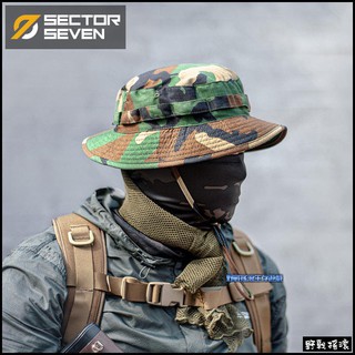 【野戰搖滾-生存遊戲】SECTOR SEVEN 短帽簷圓邊帽~可調式【叢林迷彩】兒童闊邊帽圓盤帽奔尼帽小孩漁夫帽登山帽