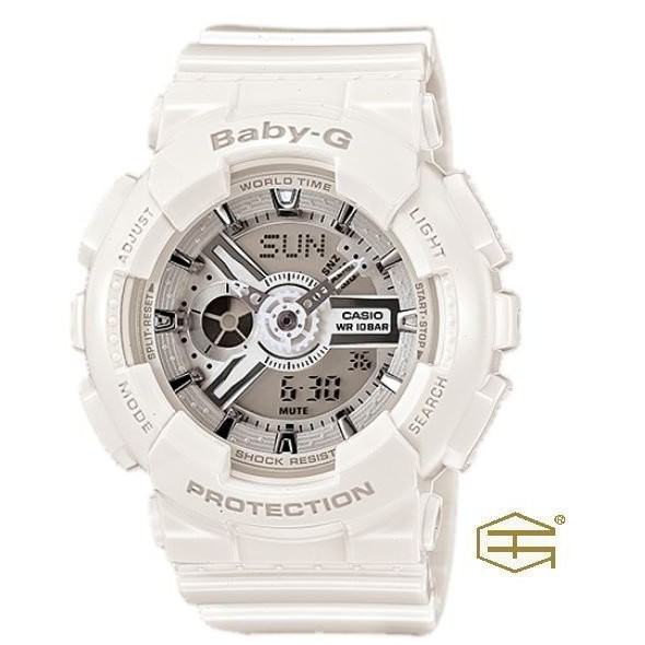 【天龜】CASIO Baby-G 獨特時尚 率性風格 白銀 雙顯休閒錶 BA-110-7A3