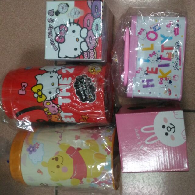 整圖合賣 小熊維尼 Hello Kitty  Line兔兔 大可樂罐 手錶 小夜燈 手提存錢筒