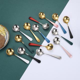 FUN先生的生活志 網紅輕奢風 304不銹鋼勺子 小圓勺 居家甜品圓勺 茶勺 磨砂手柄調羹 家用餐勺 咖啡勺子 禮物