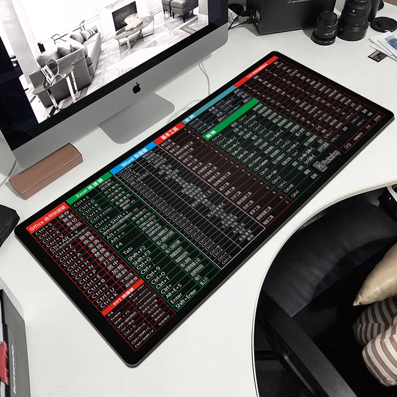桌墊電腦墊鼠標墊 加厚辦公ps Cad Ppt Excel常用快捷鍵鼠標墊超大號電腦桌墊鍵盤墊 蝦皮購物