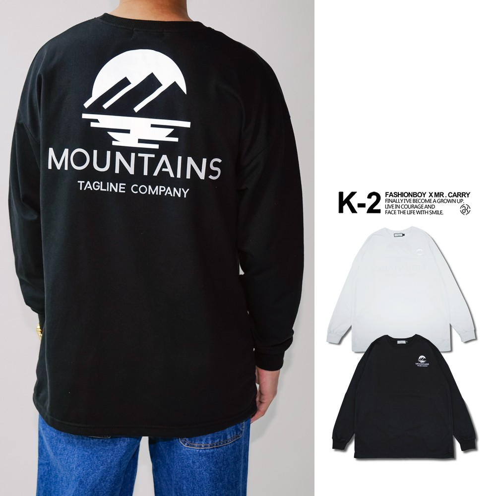 【K-2】反光 韓國 歐巴 簡約穿搭 湖景山脈 休閒 秋冬 穿搭 3M 反光 長袖T恤 男女不拘 情侶款