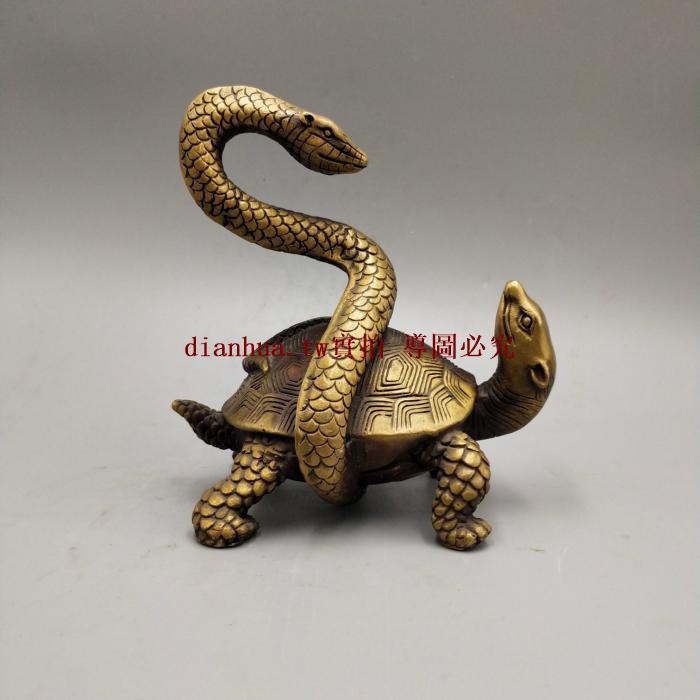 新品上市仿古純銅玄武蛇龜風水銅器擺件四大神獸玄武鎮宅裝飾禮品古玩收藏 蝦皮購物