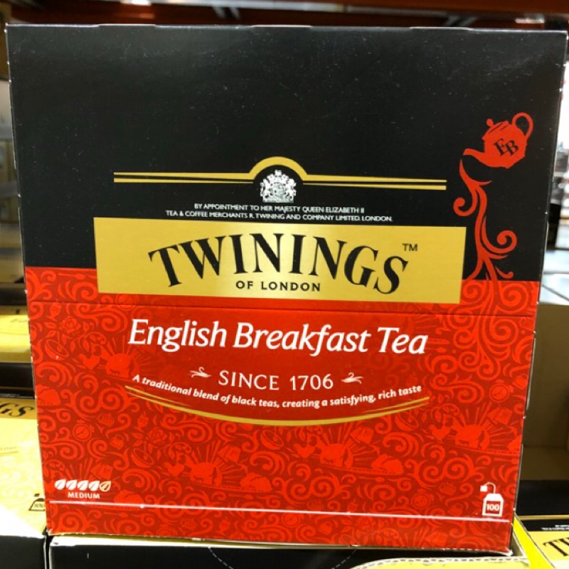 Costco代購 英國 TWININGS 唐寧 英倫早餐茶(每盒100包)