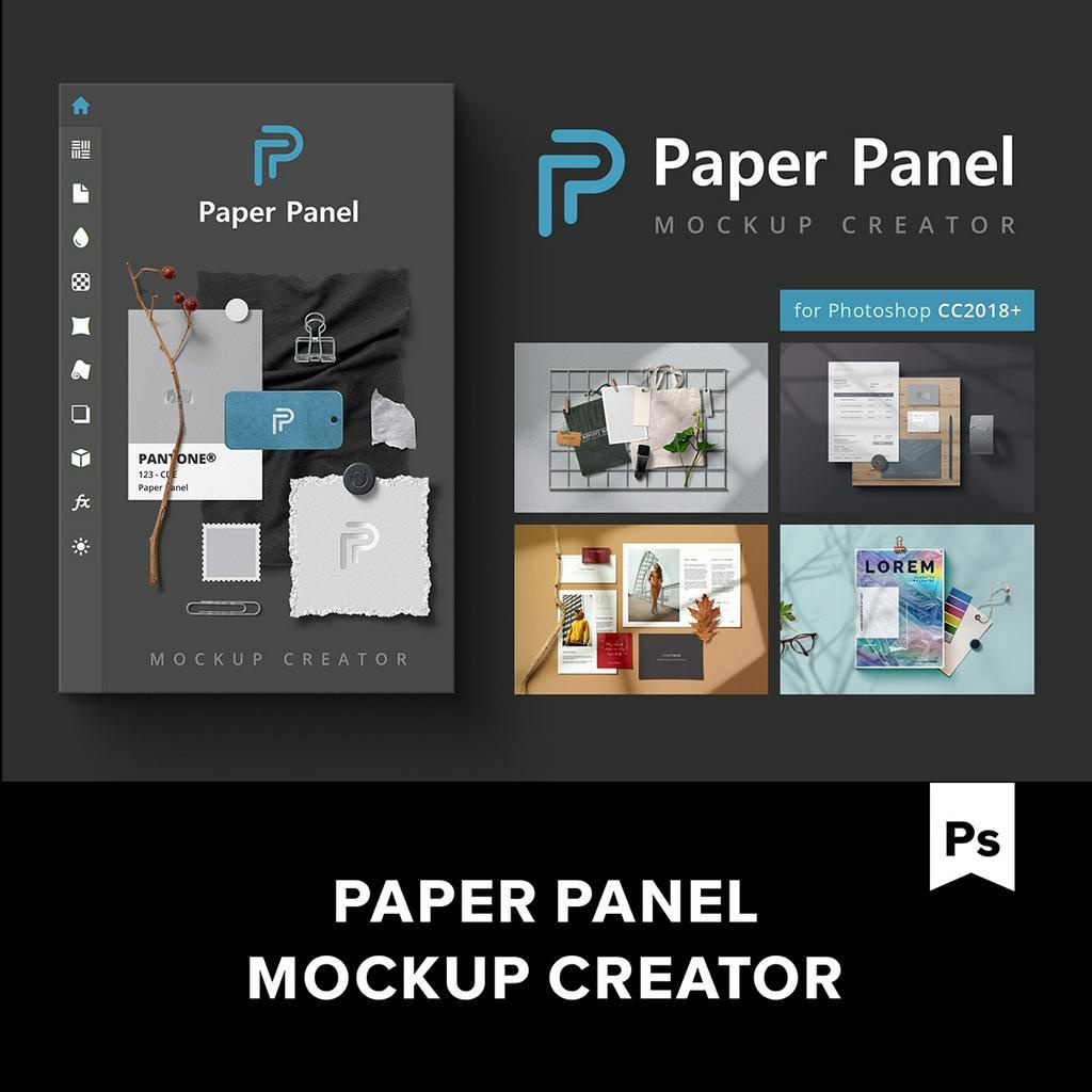 Photoshop | Paper Panel 高級樣機場景制作生成PS插件擴展工具.A2020042501