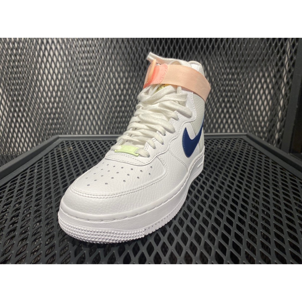 Nike WMNS Air Force 1 High 女 白灰粉 高筒 魔鬼氈 荔枝皮 休閒鞋 334031-117