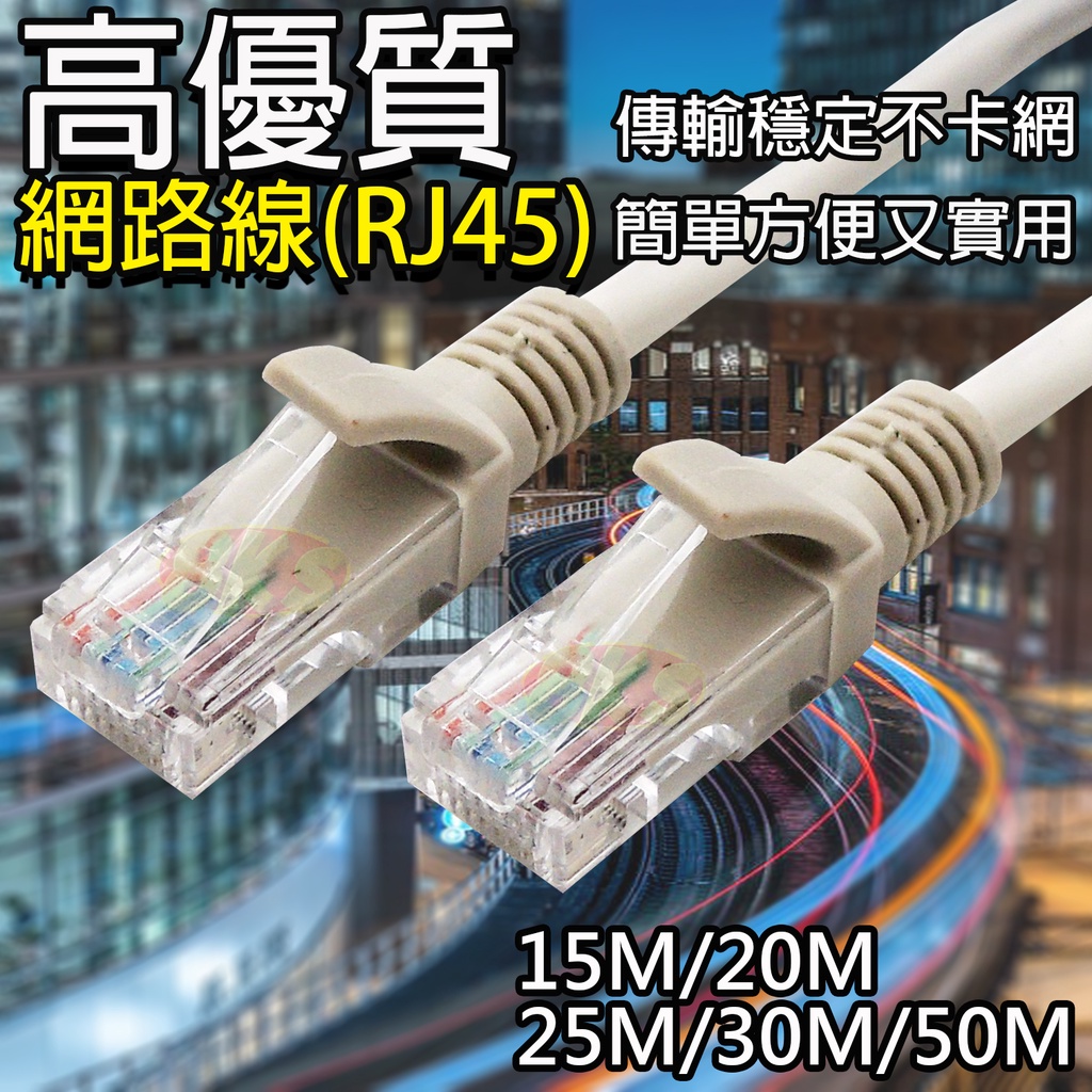 《挑戰最便宜》(附發票)  CAT5E超高速寬頻用網路線(RJ45) 15M~50M 一體成型 數據 超五類