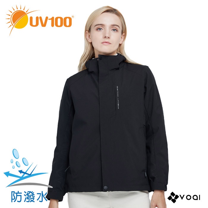 【UV100】 防曬 防風防潑水-羽絨保暖兩件式外套-女(AB20530) VOAI