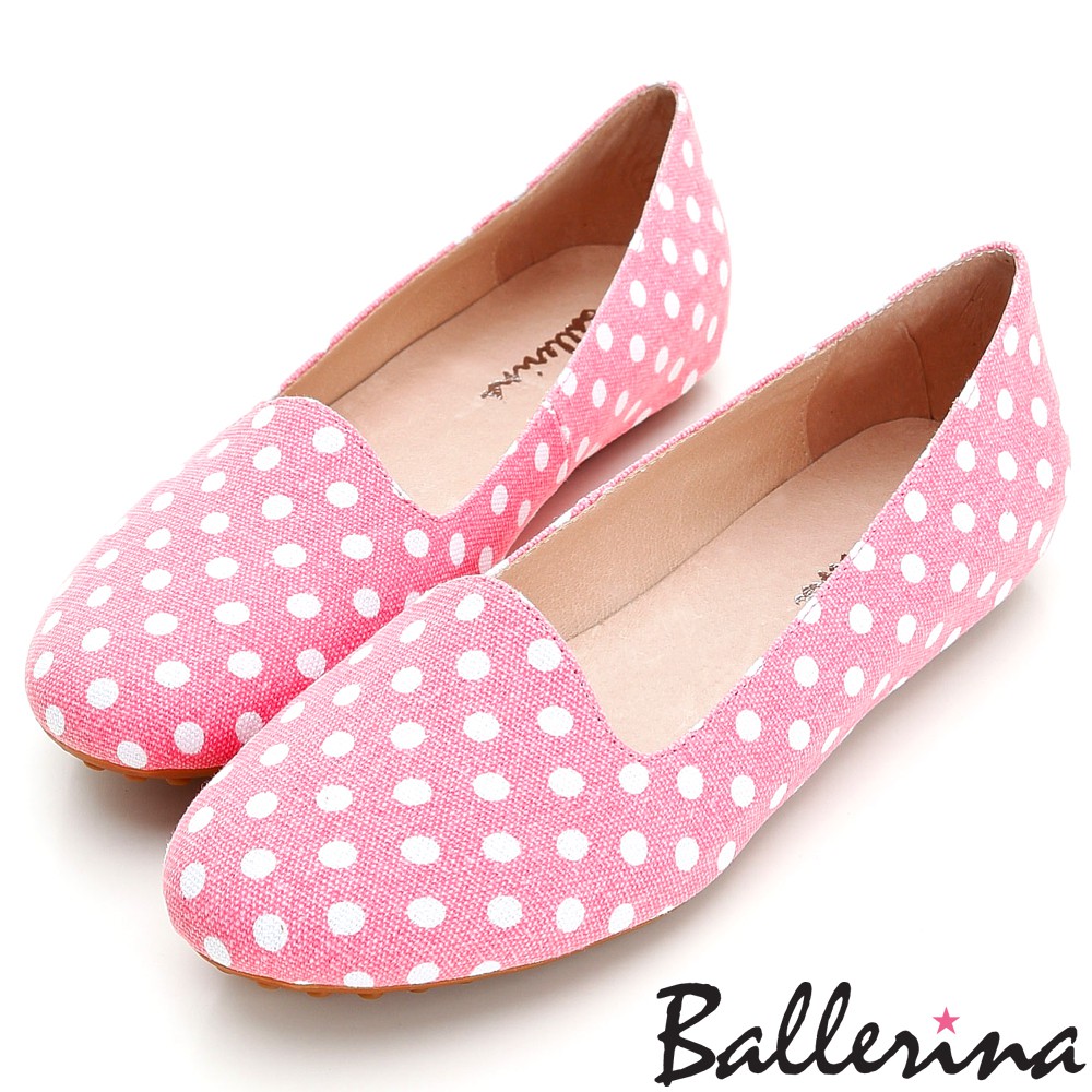 Ballerina-水玉點點樂福豆豆鞋-粉【BD500188IK】