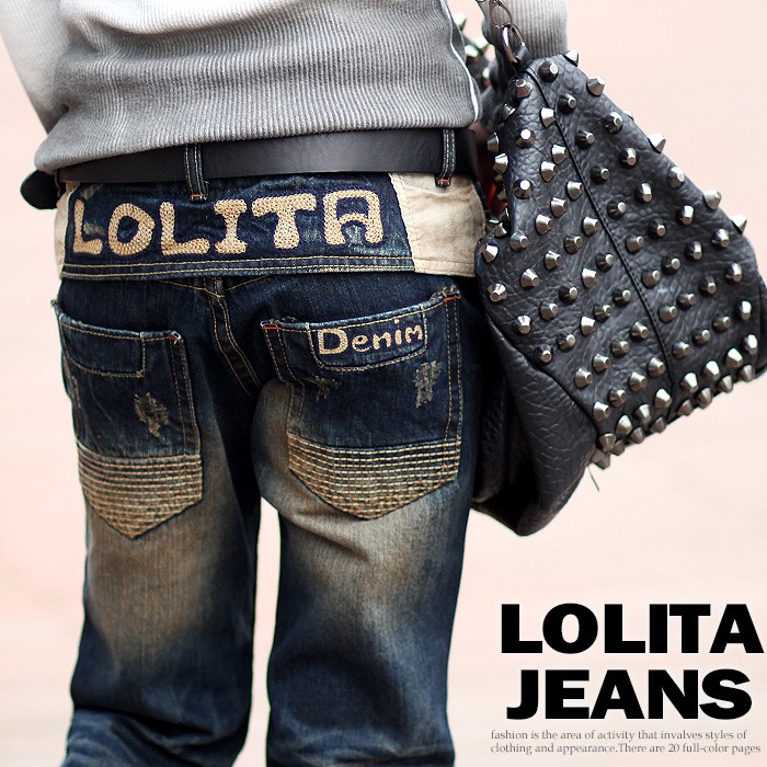 韓國代購 正韓Lolita 刺繡圖案重磅小直筒牛仔褲【756】♥tutti.moda♥ /Hanna韓貨小舖