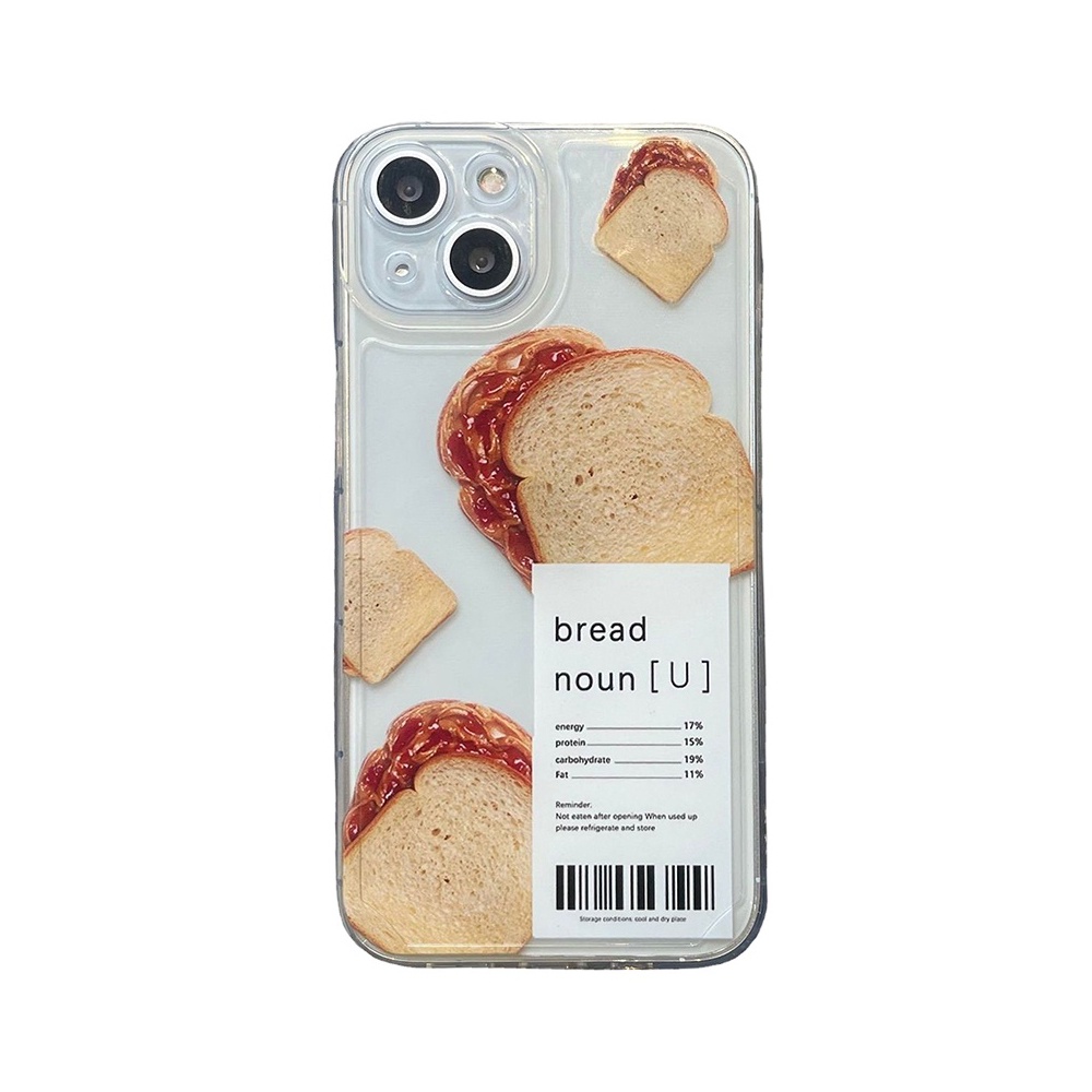 藝文吐司麵包標籤 適用蘋果14手機殼 XR 新款 iphone12全包 12ProMax矽膠套XSMAX透明8plus殼