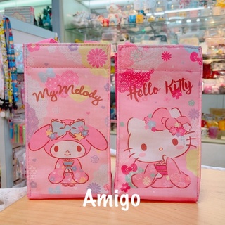 正版授權 三麗鷗 kitty 美樂蒂 和風 錫箔 保溫保冷 水壺袋 水壺套 飲料袋 飲料套 保冷袋 提袋 手提袋 購物袋