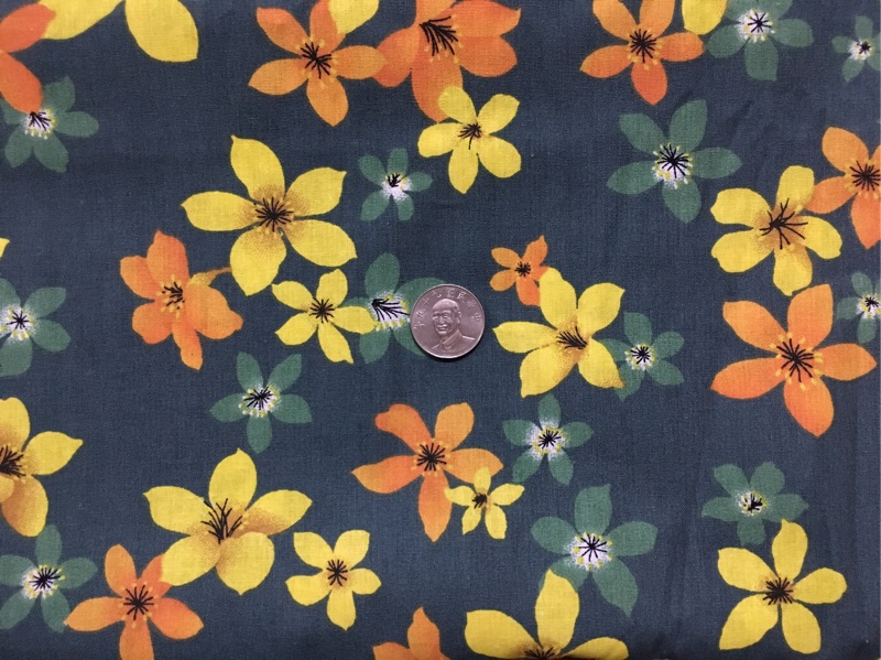綠色油桐花，花布，油桐花布，棉布，薄棉布，台灣製，現貨