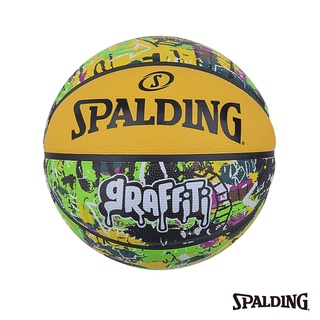 全新現貨 SPALDING 斯伯丁 SP 塗鴉系列 橡膠款 街頭黃 7號