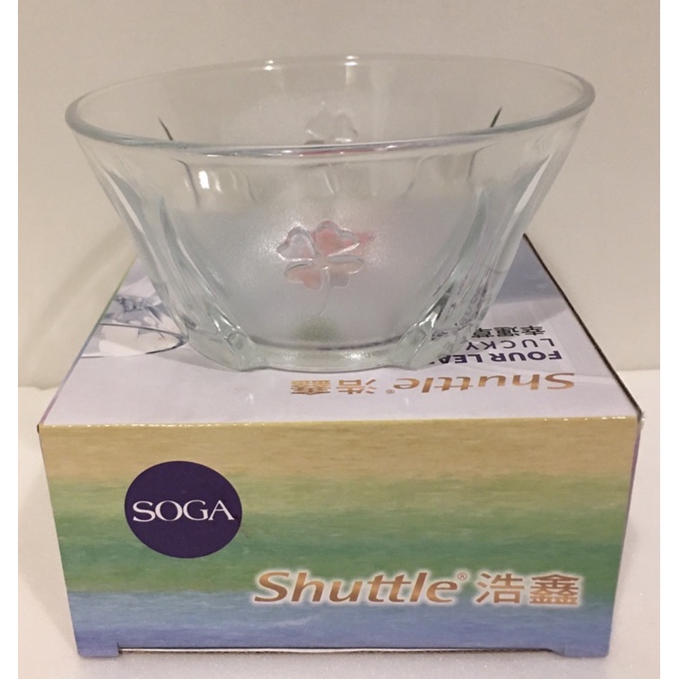 SOGA 幸運草水晶碗 玻璃碗碗壁加厚款400ml1入
