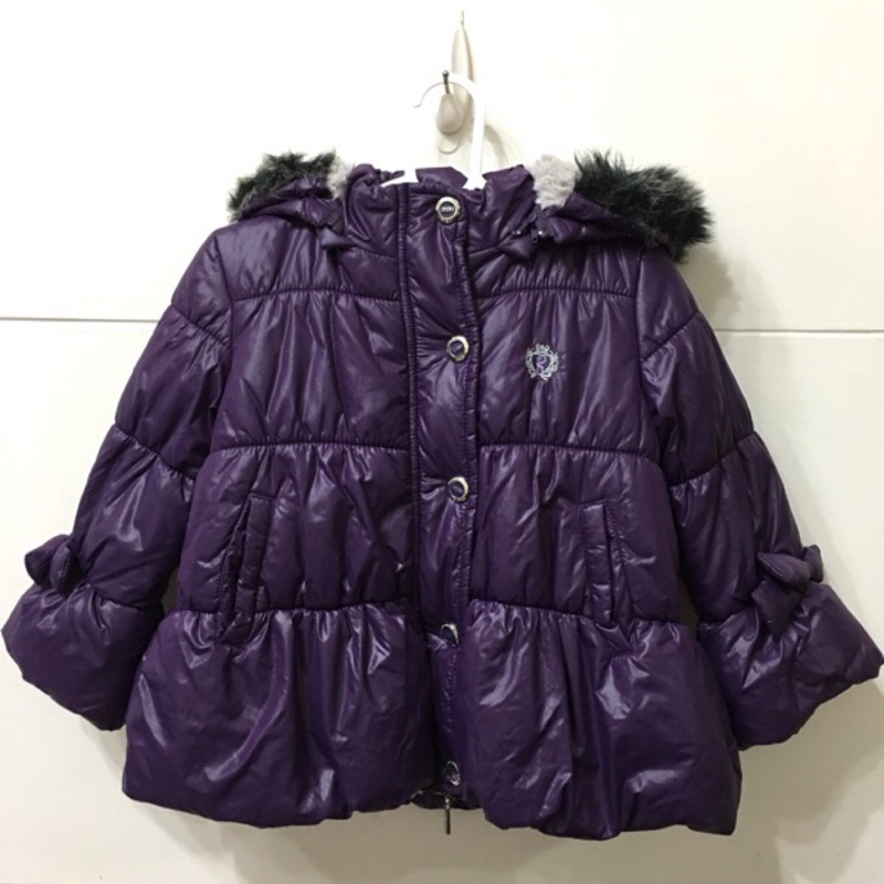 Roberta 紫色鋪棉羽絨外套(85cm)(約75-90cm）(版偏大，帽可拆）