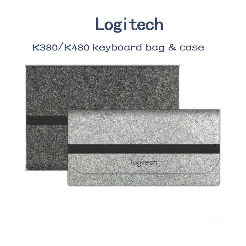 適用於羅技k380/k480鍵盤包/收納包內膽防塵袋保護套灰色簡約便攜鍵盤套