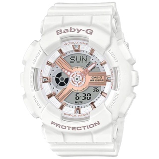 Casio卡西歐 Baby-G BA-110RG-7A 雙顯運動錶白麵 43.4mm