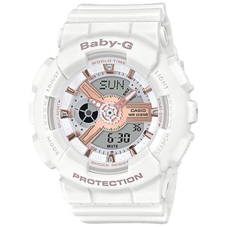 Casio卡西歐 Baby-G BA-110RG-7A 雙顯運動錶白面 43.4mm