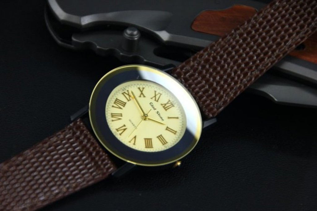 168錶帶配件 /台灣品牌glad stone防水石英錶,特殊弧面錶鏡;真皮製錶帶,日本星晨miyota 2035石英機