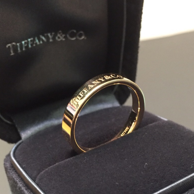 (全新含購物證明) Tiffany&amp;Co 18K 玫瑰金經典男戒