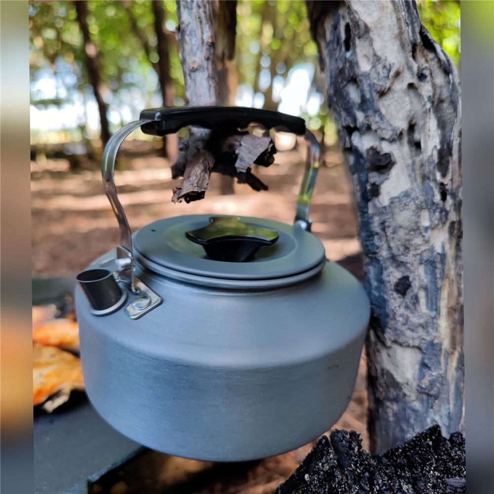 野外茶壺野營鋁合金1.1L咖啡壺便攜開水壺【1101028019】