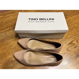 TINO BELLINI 貝里尼 駝色牛皮尖頭娃娃鞋（二手）