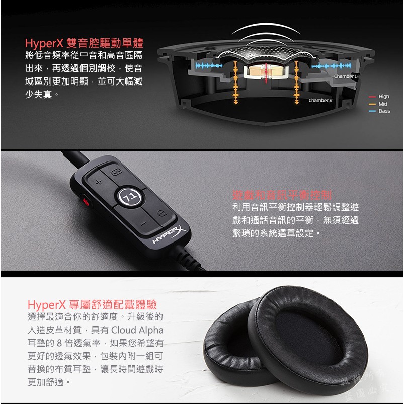 Hyperx Cloud Alpha S 藍色消光黑電競耳機麥克風 7 1 低音調整 雙音腔驅動單體 鋁合金框架 蝦皮購物