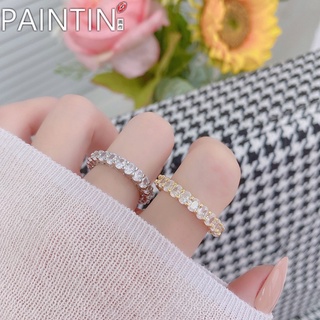 panit’「流光」韓國設計感單排滿鑽戒指時尚個性抖音網紅同款新潮開口戒女