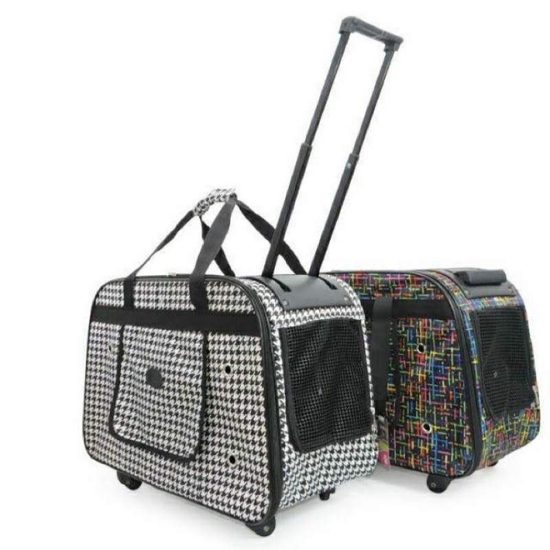 寵物拉桿箱中小型犬四輪拉桿車拉桿包手拉車寵物推車外出籠外出提籠貓籠貓推車狗推車 蝦皮購物