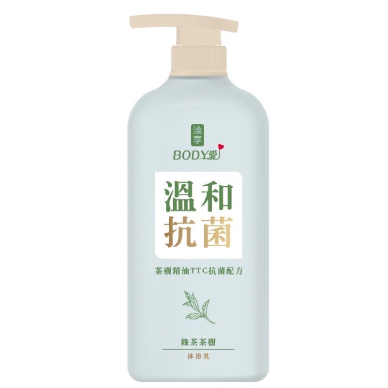 澡享BODY愛抗菌沐浴乳-綠茶茶樹900ml