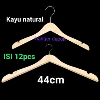 Kayu GANTUNGAN 成人天然木製衣架每件出售 12 件