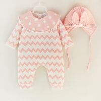 現貨新款寶寶爬服韓版新潮嬰幼兒連身衣連體衣兔寶寶二件式套裝