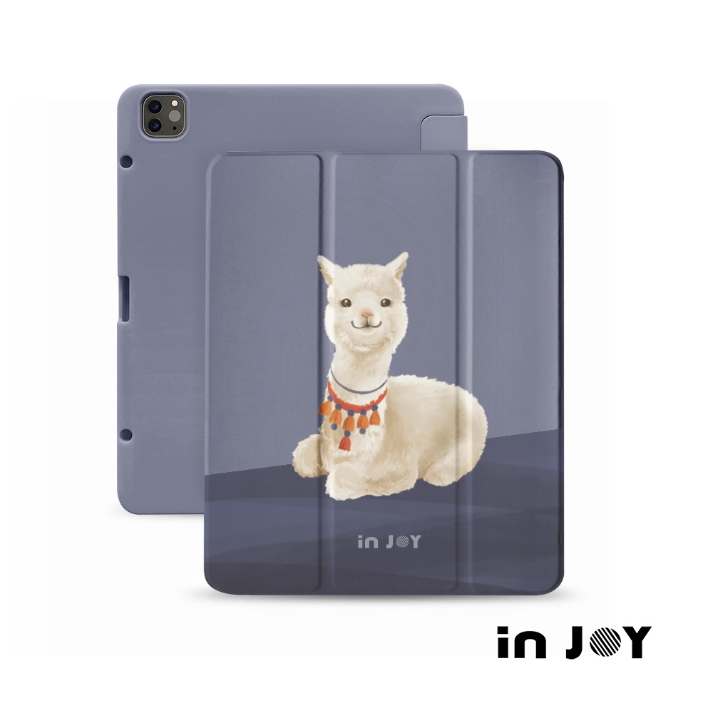INJOY｜iPad case12.9/Air5/iPad 9/mini 6 自由自在草泥馬 附筆槽平板保護殼