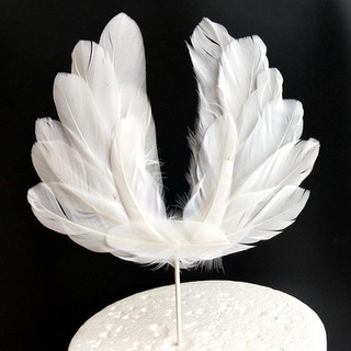天使羽毛白色羽毛蛋糕裝飾甜品台佈置生日蛋糕裝扮蛋糕擺件