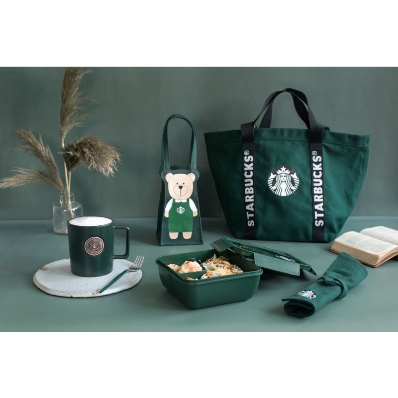 星巴克森林綠生活系列 餐盒 小熊提袋💚 可議價🉑️