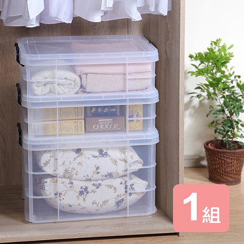 《真心良品》KEYWAY強固型掀蓋式整理箱(21L+45L)-3入組