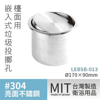 LETSGO 檯面用嵌入式垃圾投擲孔 LEBSB-013 不鏽鋼投擲孔 垃圾投擲孔 投擲孔 洗手檯投擲孔