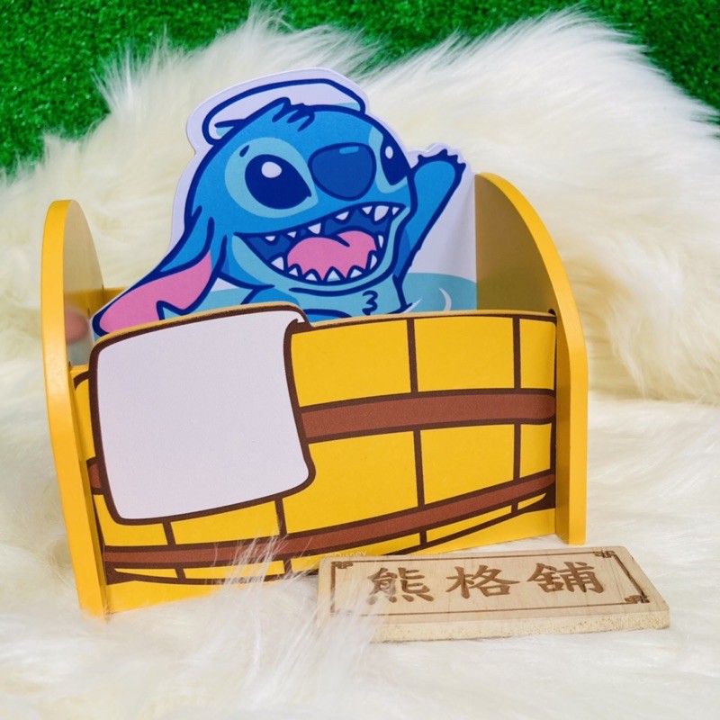 【現貨】史迪奇 泡湯 旋轉 收納架 遙控器架 迪士尼 收納盒 木盒 置物盒 化妝櫃 收納櫃 木櫃 Stitch 熊格舖