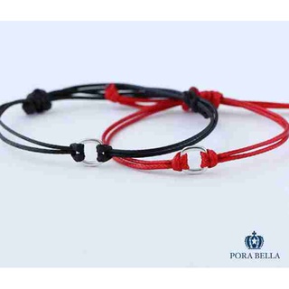 《Porabella》925純銀情侶紅繩黑繩手鍊 好運轉運桃花運好姻緣手繩 命中註定紅繩手鍊 Bracelets