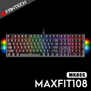 【FANTECH 臺灣】MK855 100%旗艦鍵盤 MAXFIT108 RGB混彩多媒體機械式鍵盤 可拆線