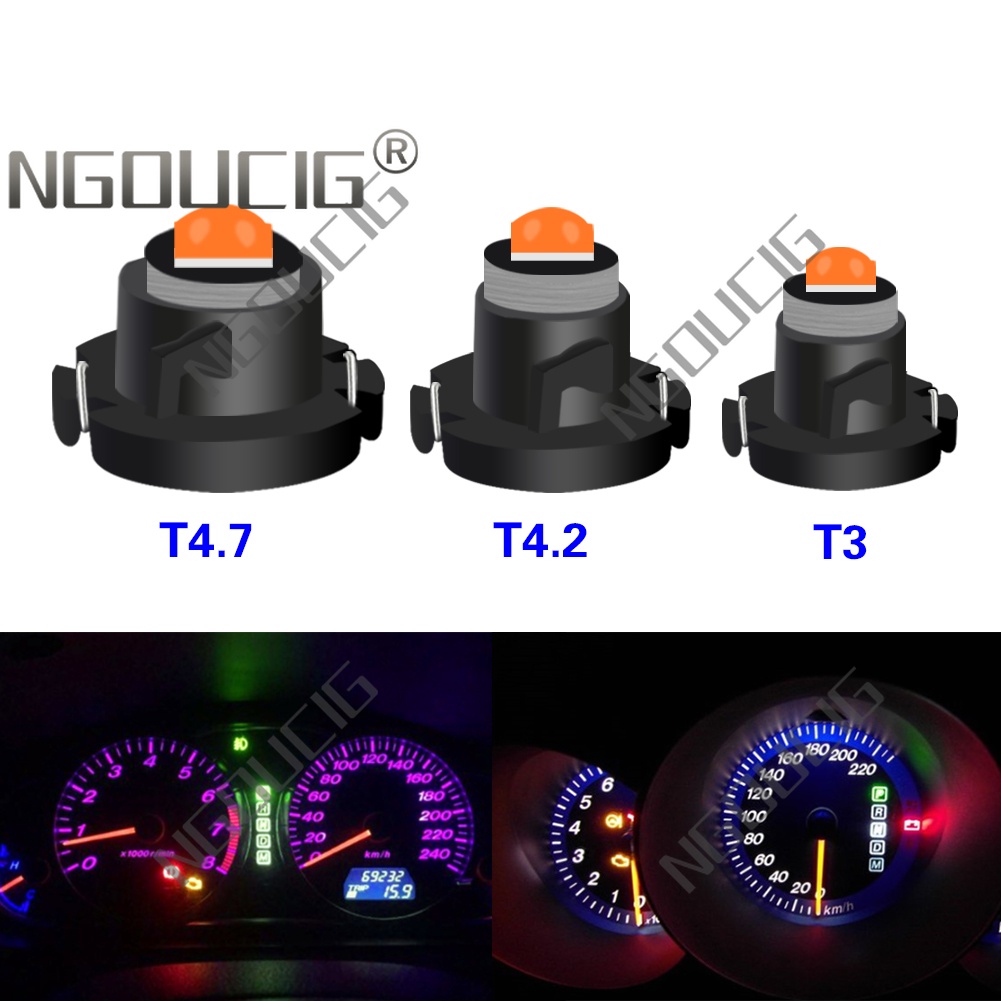 Ngoucig 高品質儀表板 Led 燈泡 T3 T4.2 T4.7 汽車摩托車儀表燈泡帶鏡頭 3030 汽車內飾儀表燈