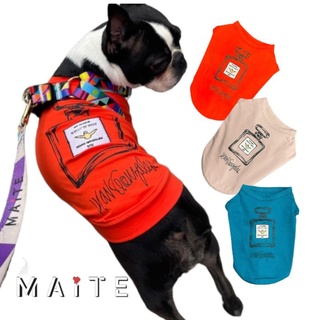 【你和我的狗】 日本MAiTE 純棉香水圖案背心 寵物背心 寵物衣服 【現貨】 狗狗衣服 小狗衣服 中型犬衣服