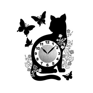 黑貓 壁貼貼紙 造型時鐘